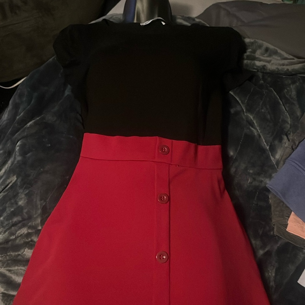 Black and red dress.